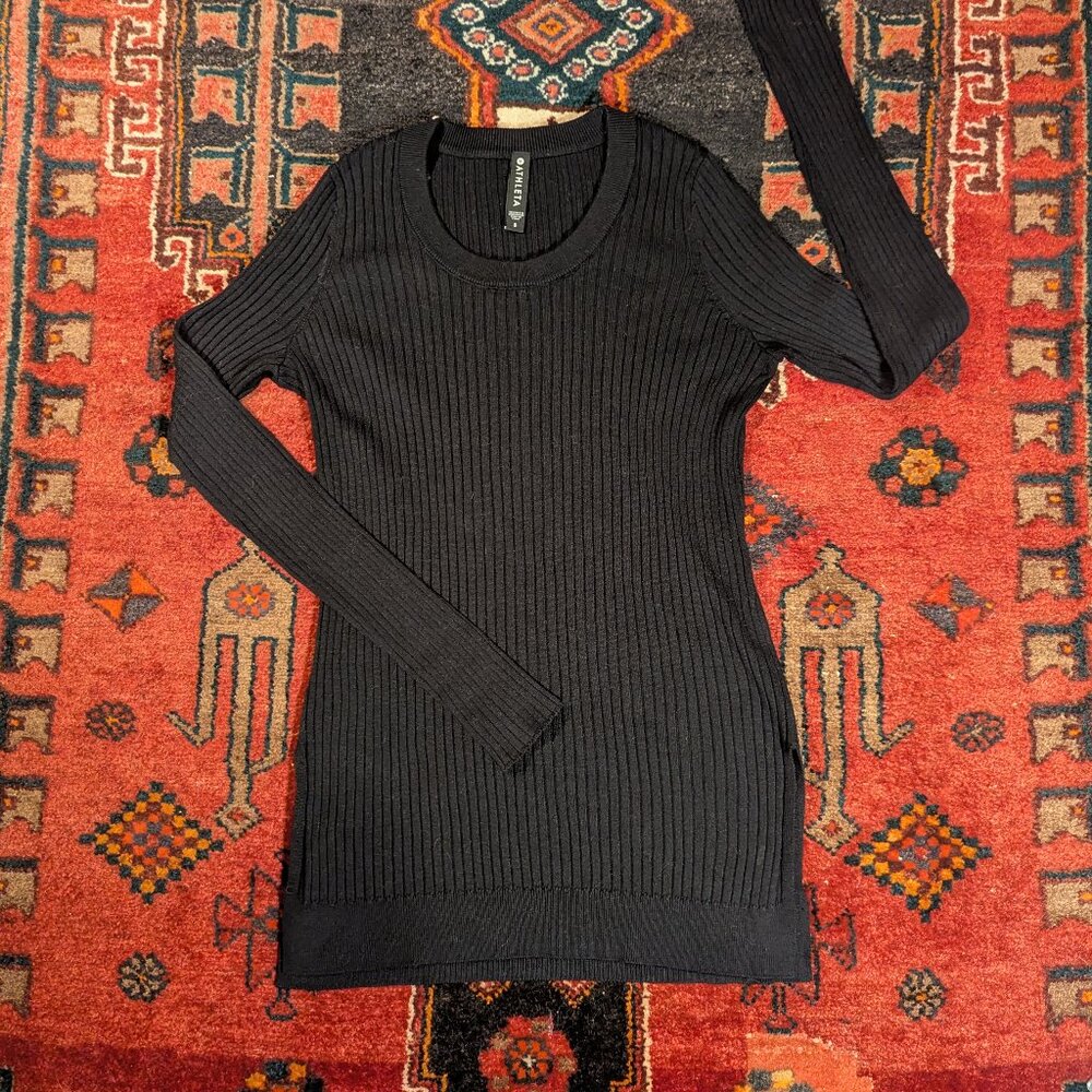 Athleta Lincoln Park black ribbed round neck Sweater size S